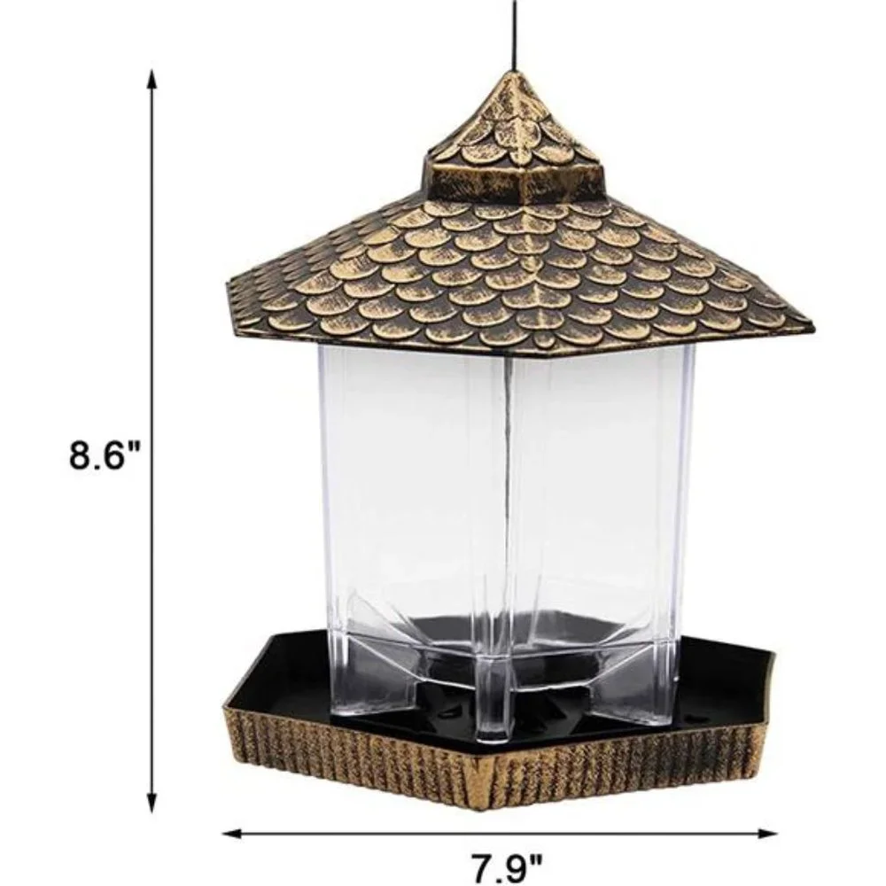 Twinkle Star Wild Bird Feeder Hanging for Garden Yard Outside Decoration,Hexagon